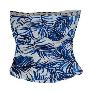 Tommy Bahama Womens XL Fuller Fronds Strapless Bandini Tankini Swim Top Blue